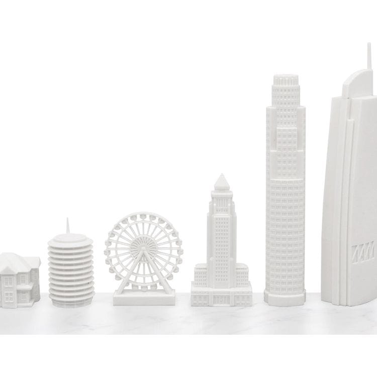 Los Angeles Edition Acrylic Chess Set with Marble Hatch Board - Image 4
