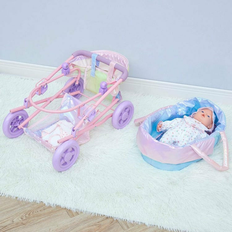 Magical Dreamland Baby Doll Stroller & Carrier Iridescent - Image 3