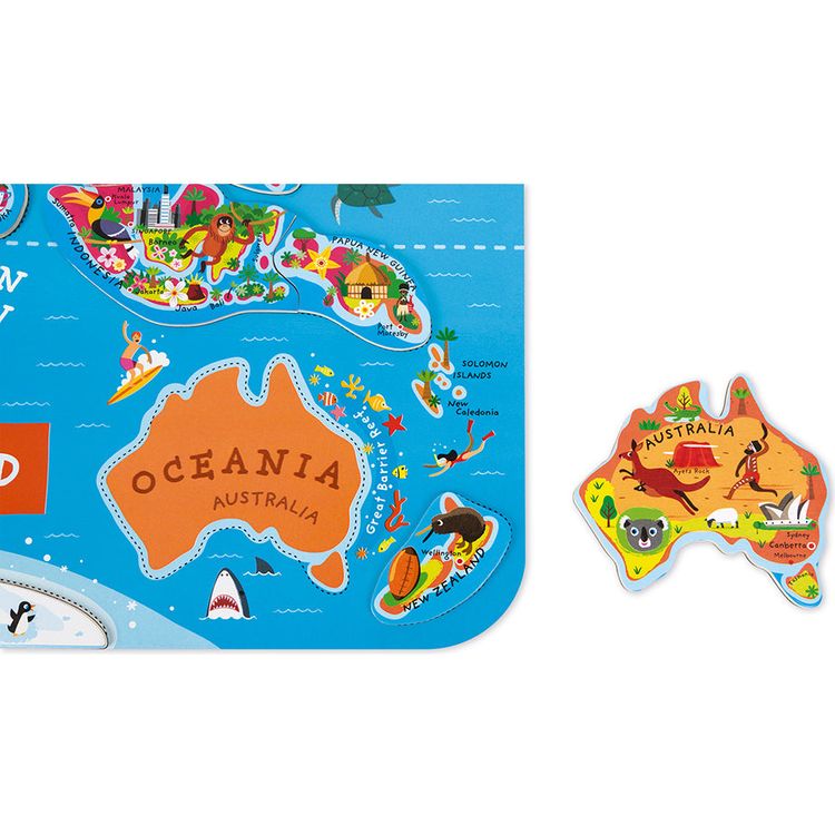 Alternative view of Magnetic World Map Puzzle
