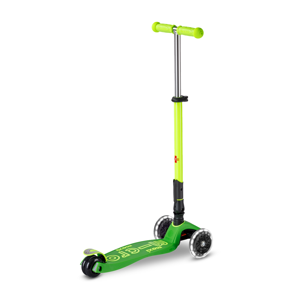 Maxi Deluxe Foldable LED Neon Scooter - Parrot Green - Image 3