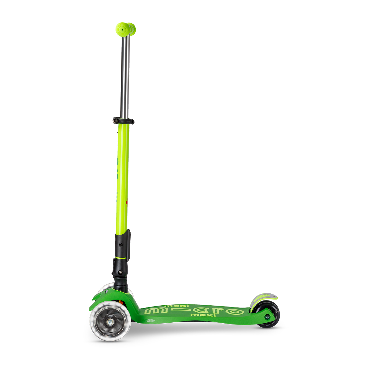 Maxi Deluxe Foldable LED Neon Scooter - Parrot Green - Image 4