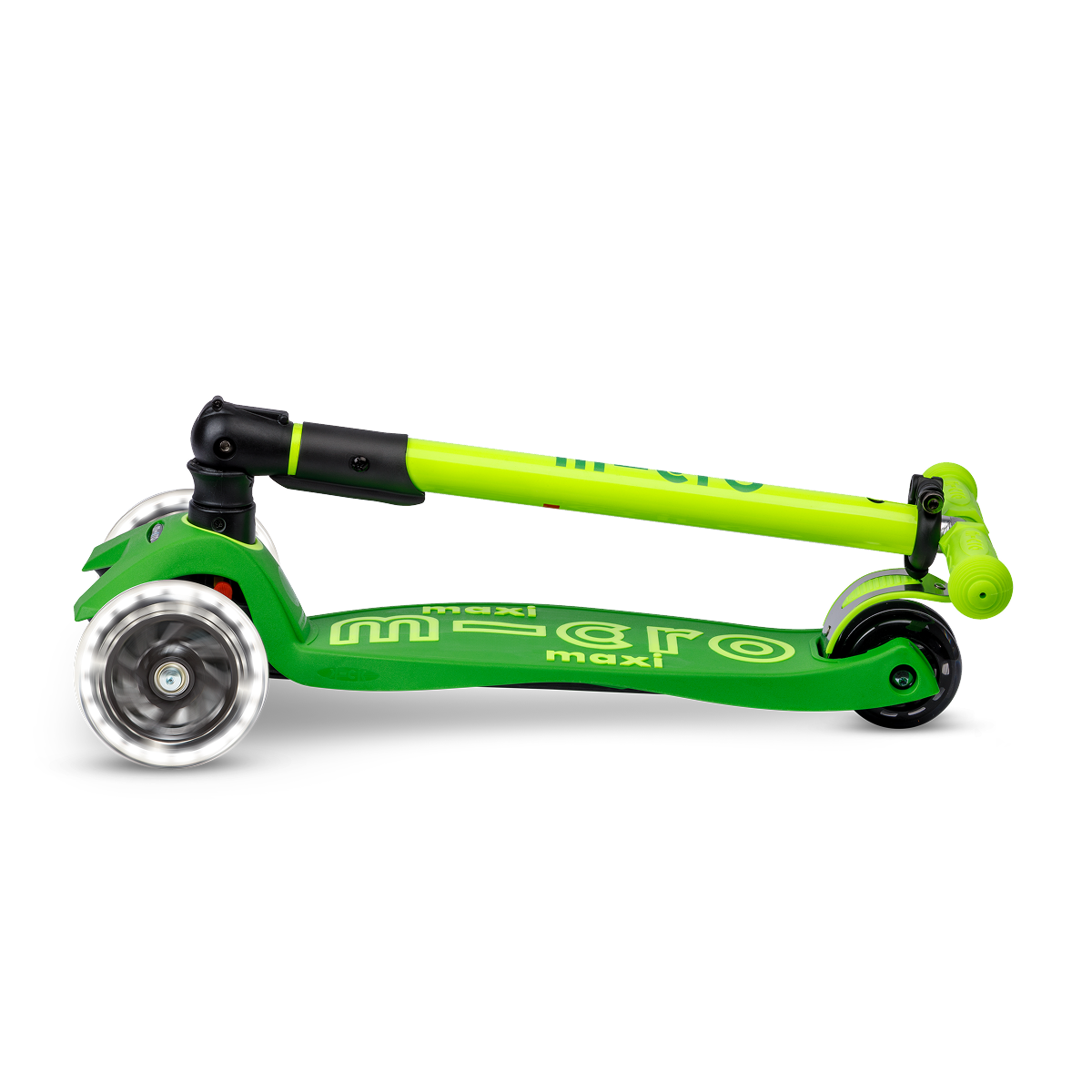 Maxi Deluxe Foldable LED Neon Scooter - Parrot Green - Image 5