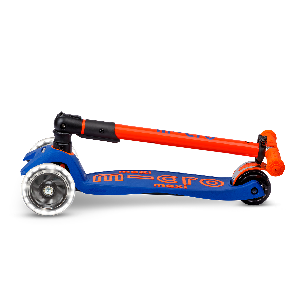 Maxi Deluxe Foldable Neon LED Scooter - Blaze Orange - Image 6