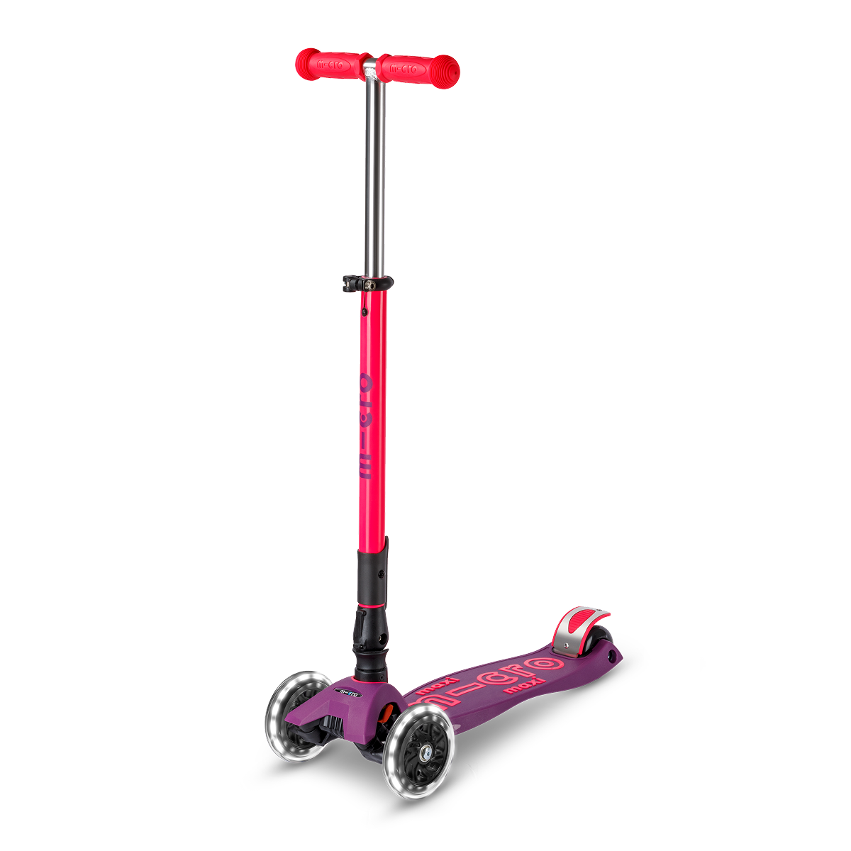 Maxi Deluxe Foldable Neon LED Scooter - Ultra Pink