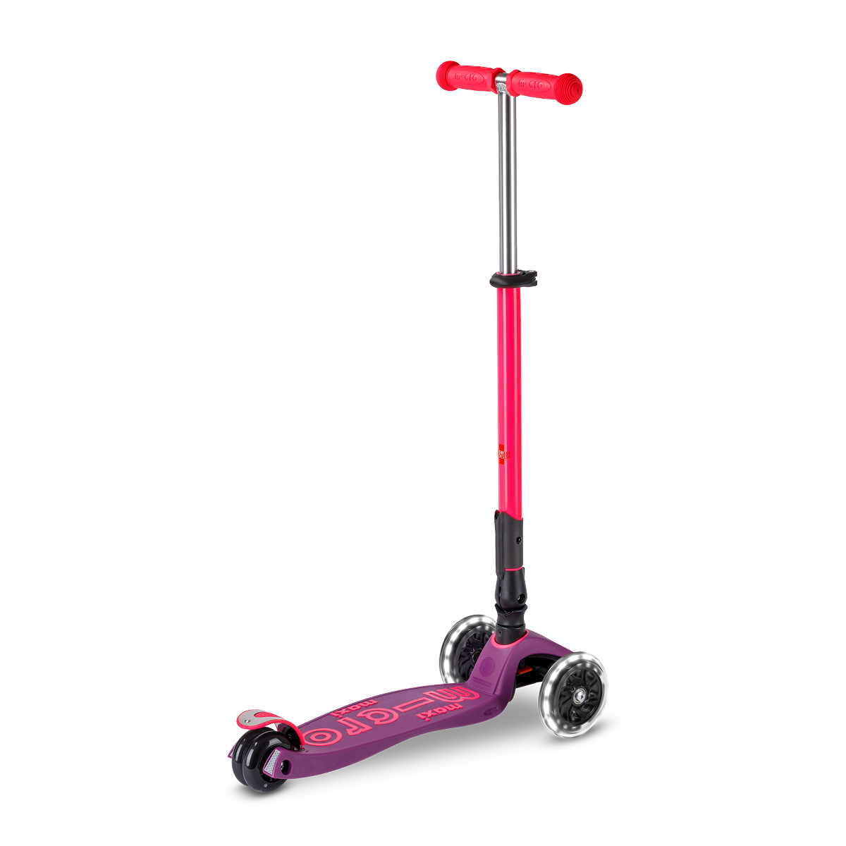 Maxi Deluxe Foldable Neon LED Scooter - Ultra Pink - Image 3