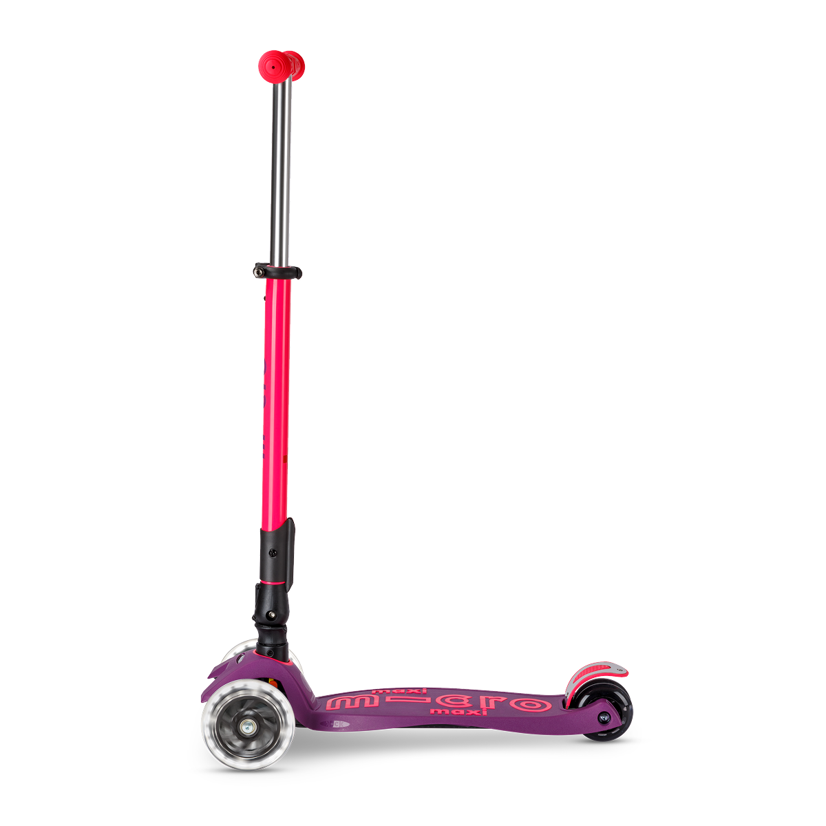 Maxi Deluxe Foldable Neon LED Scooter - Ultra Pink - Image 4