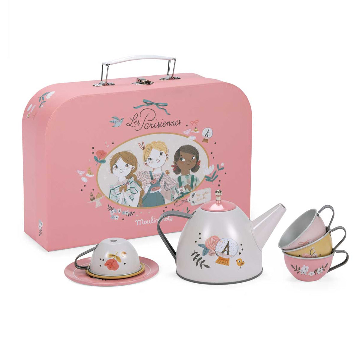 Metal Tea Set with Suitcase - The Parisiennes