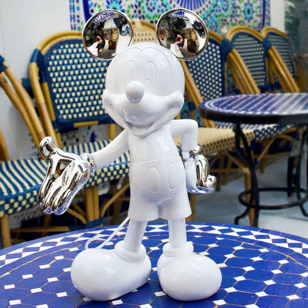 Mickey Mouse 12" Welcome Studio Figurine - White & Silver - Image 4