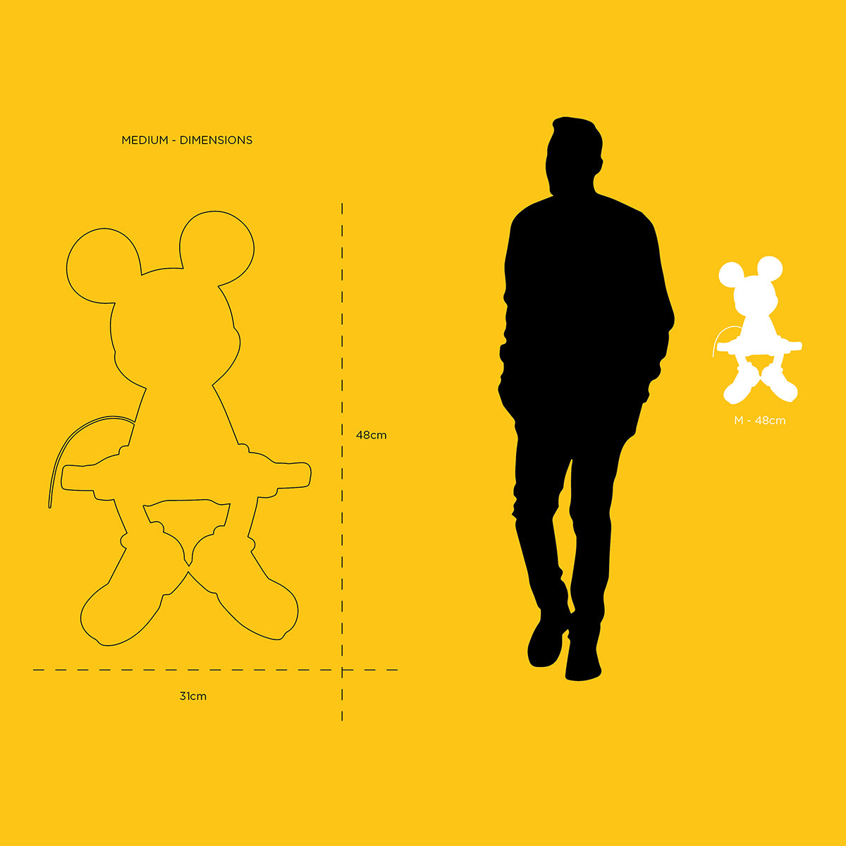 Mickey Mouse Take 2 Black & Gold Figure - 19" - Image 5