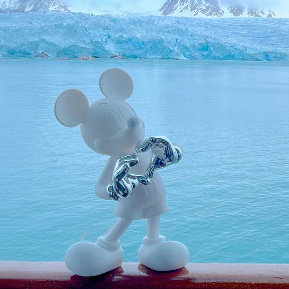 Alternative view of Mickey Mouse With Love 12" Kelly Hoppen Figurine - White & Silver
