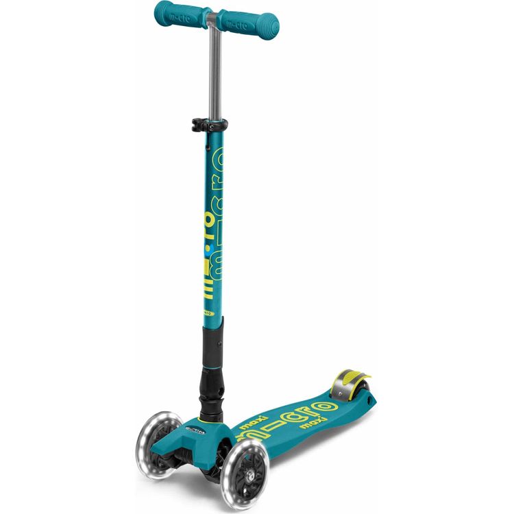 Micro Maxi Foldable LED Scooter - Petrol Green