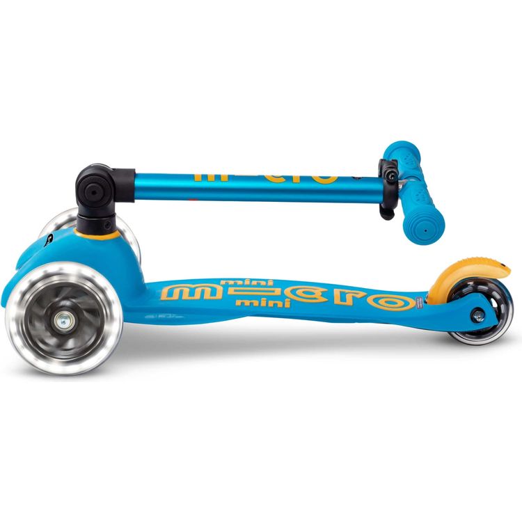 Micro Mini Foldable LED Scooter - Ocean Blue - Image 4
