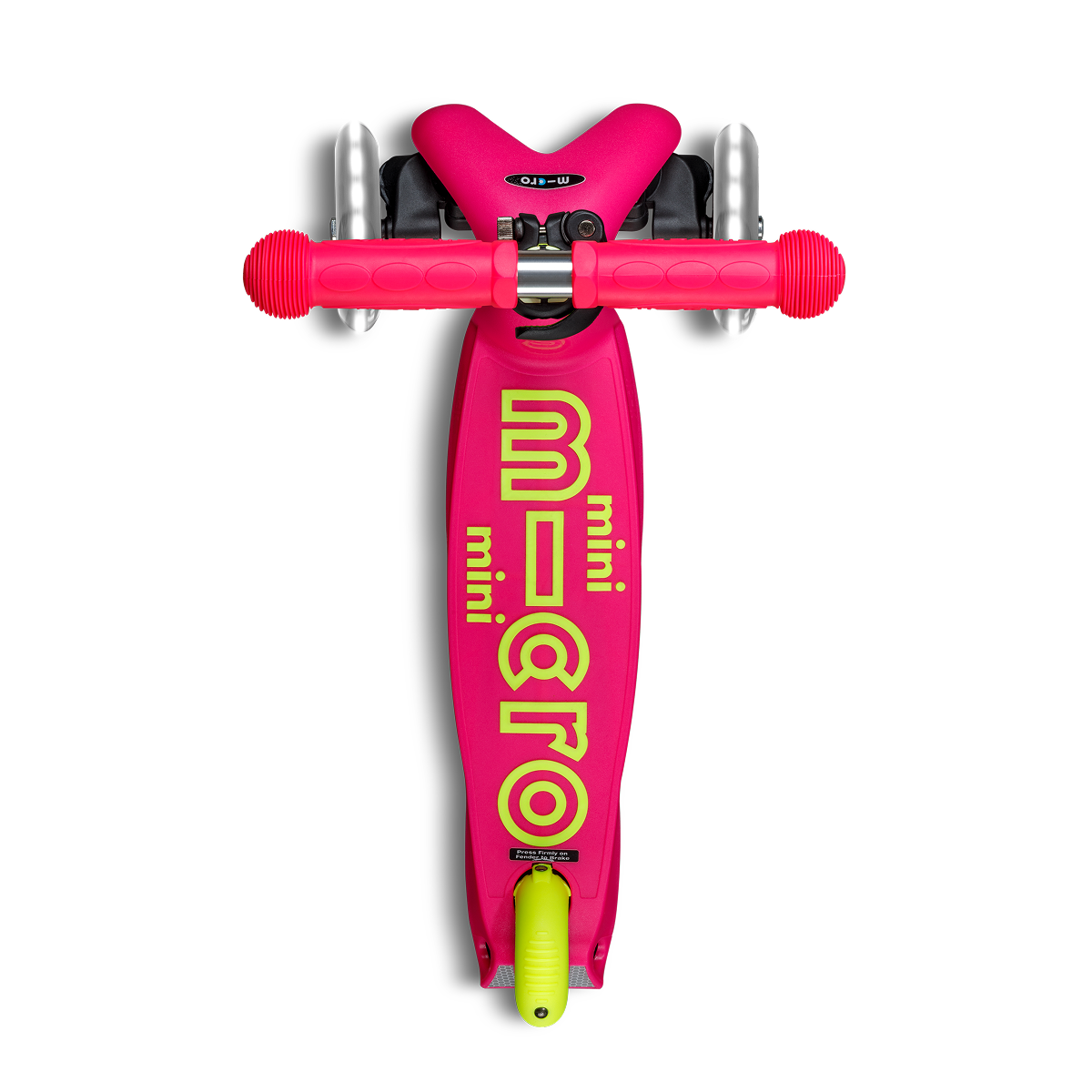 Mini Deluxe Foldable LED Scooter - Neon Flamingo Pink/Yellow - Image 7