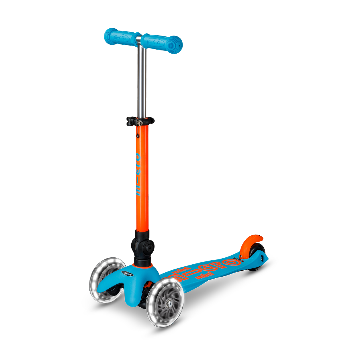Mini Deluxe Foldable LED Scooter - Neon Sunset Orange/Aqua