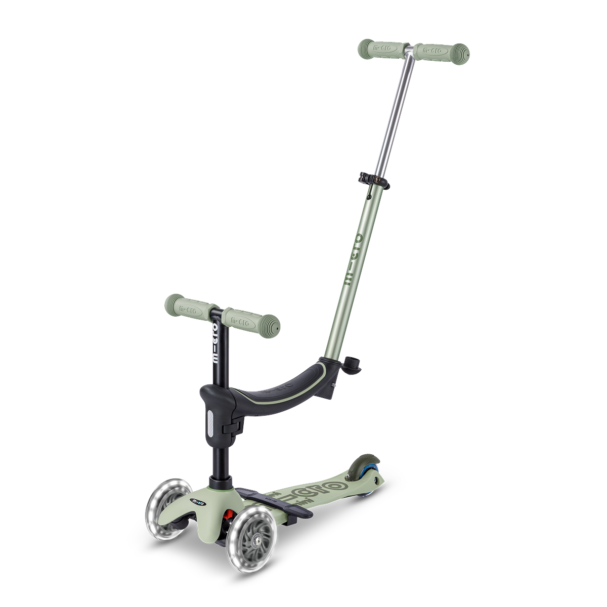 Mini Deluxe Rock & Go LED Scooter - Olive Sage