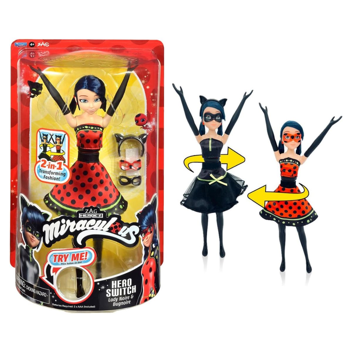 Miraculous Ladybug Hero Switch Transformation Doll 10"