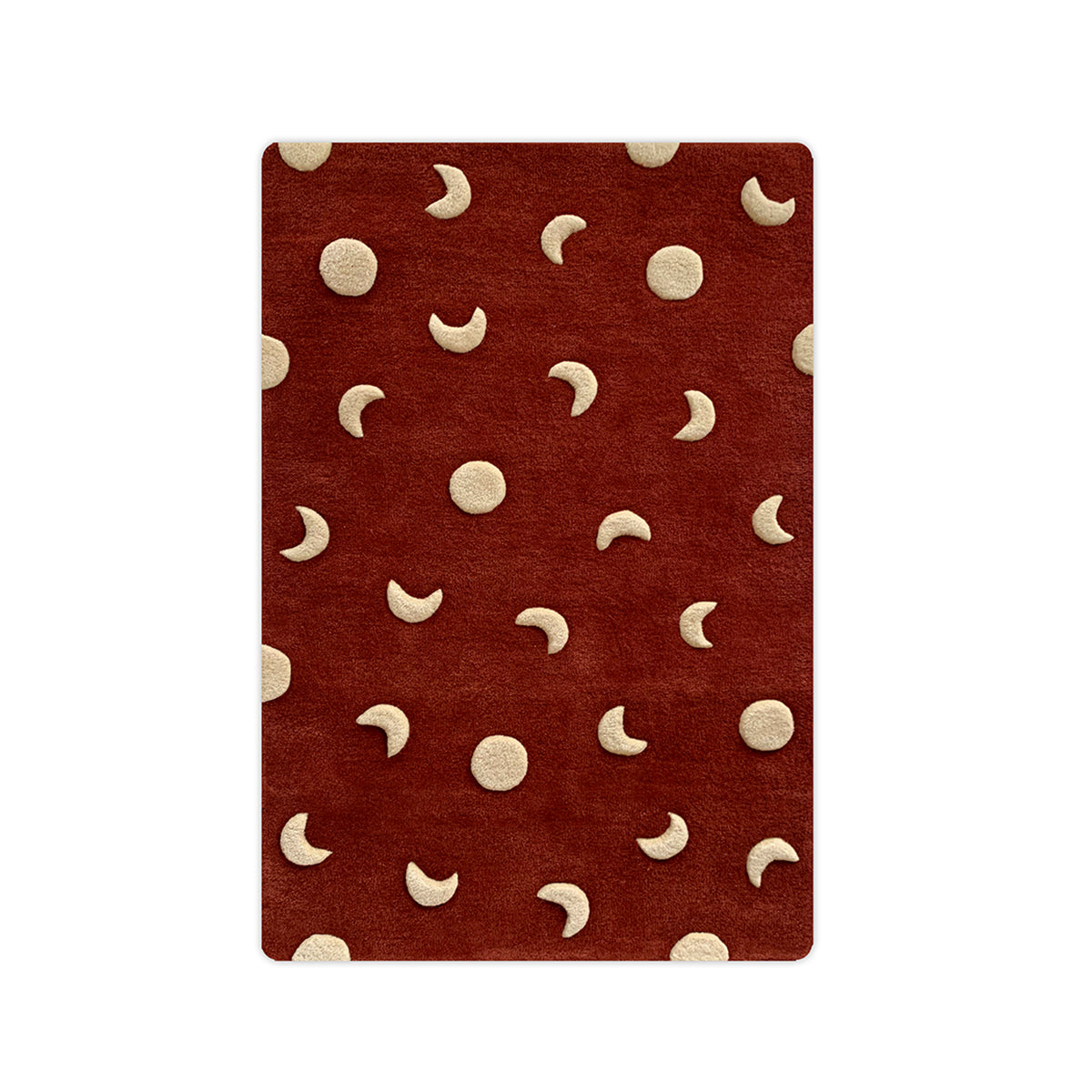 Moon Rug - Brick Red & Gold
