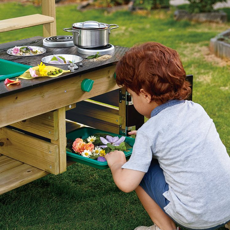 Mud Kitchen Wooden Toy Playset with Accessories - Image 3