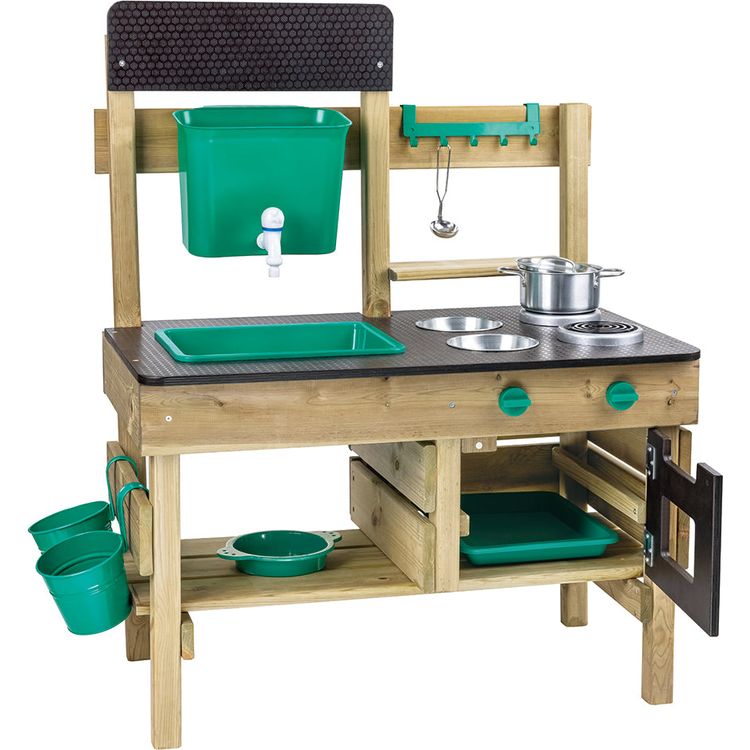 Mud Kitchen Wooden Toy Playset with Accessories - Image 4