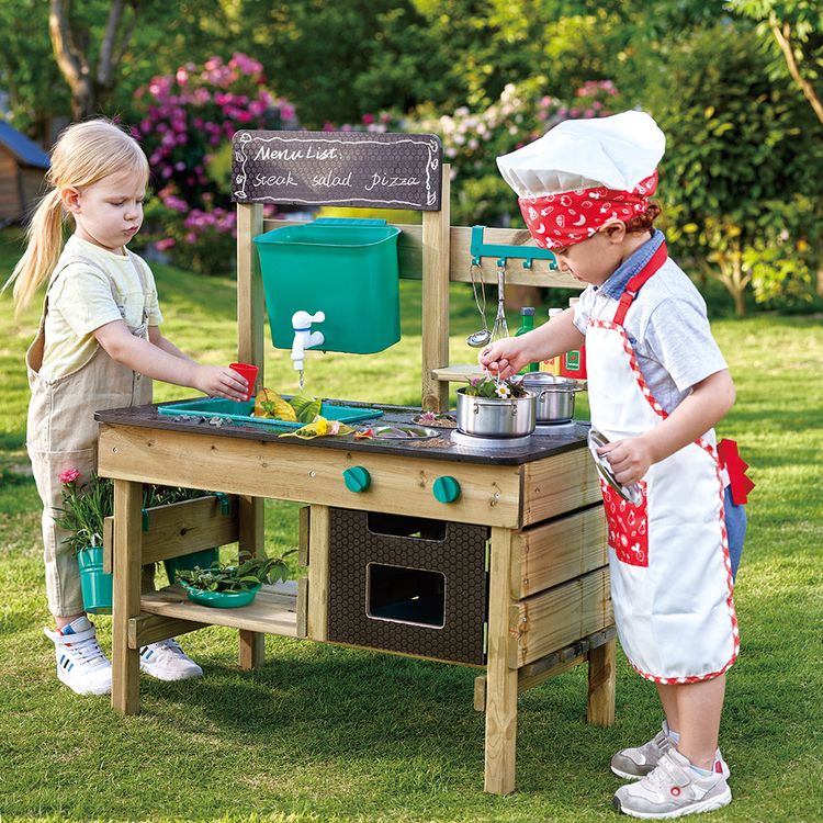 Mud Kitchen Wooden Toy Playset with Accessories - Image 5