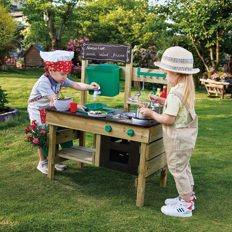 Mud Kitchen Wooden Toy Playset with Accessories - Image 6
