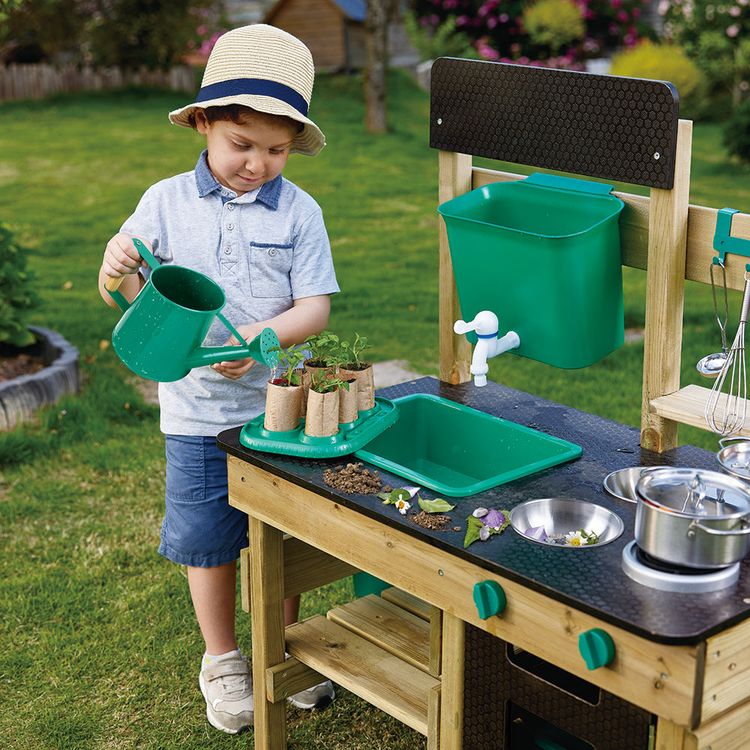 Mud Kitchen Wooden Toy Playset with Accessories - Image 7