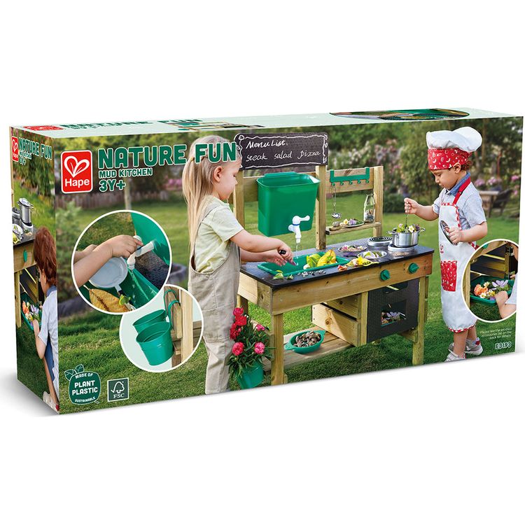 Mud Kitchen Wooden Toy Playset with Accessories - Image 9