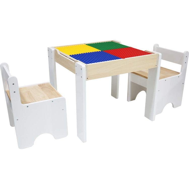 Alternative view of Multi-Activity Table with Reversible Tabletop & Chairs Set