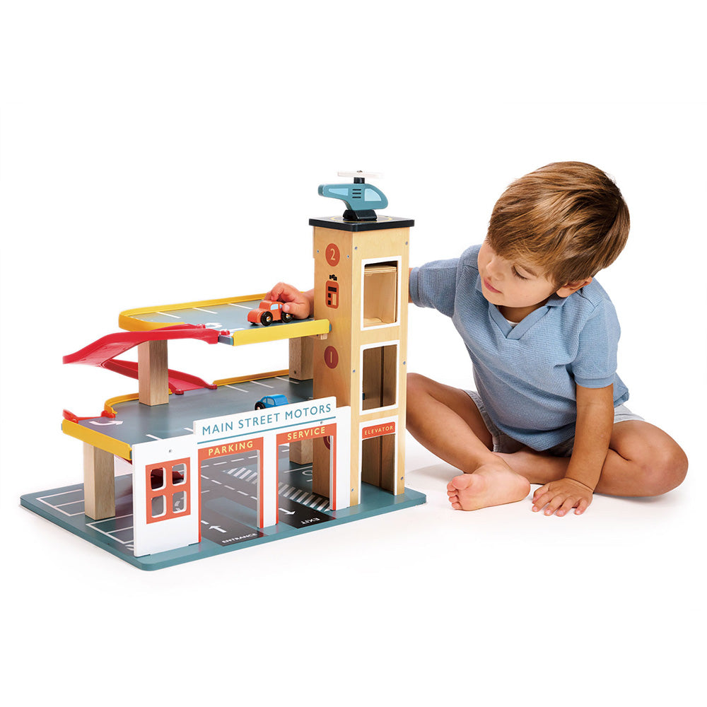 Alternative view of Multi-Level Garage Playset with Lift