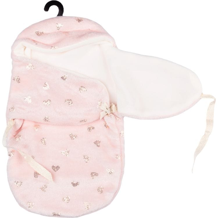 My FAO Doll Swaddle - Pink With Gold Hearts - Image 3