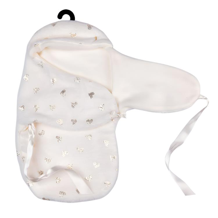 My FAO Doll Swaddle - White With Gold Hearts - Image 3