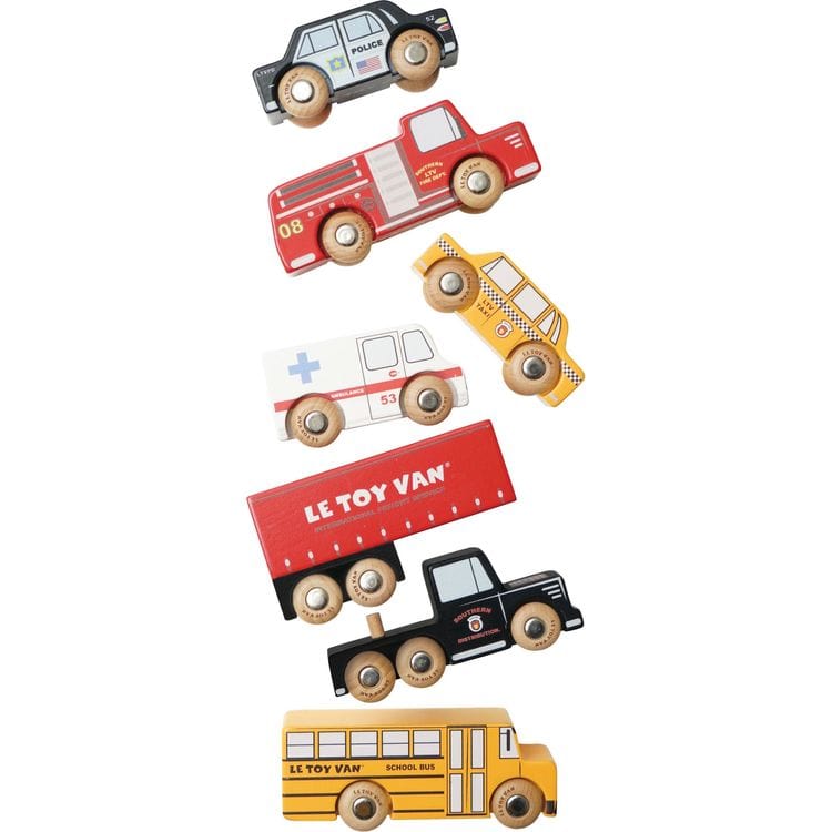 New York Wood Toy Car Set - 7 Piece - Image 4