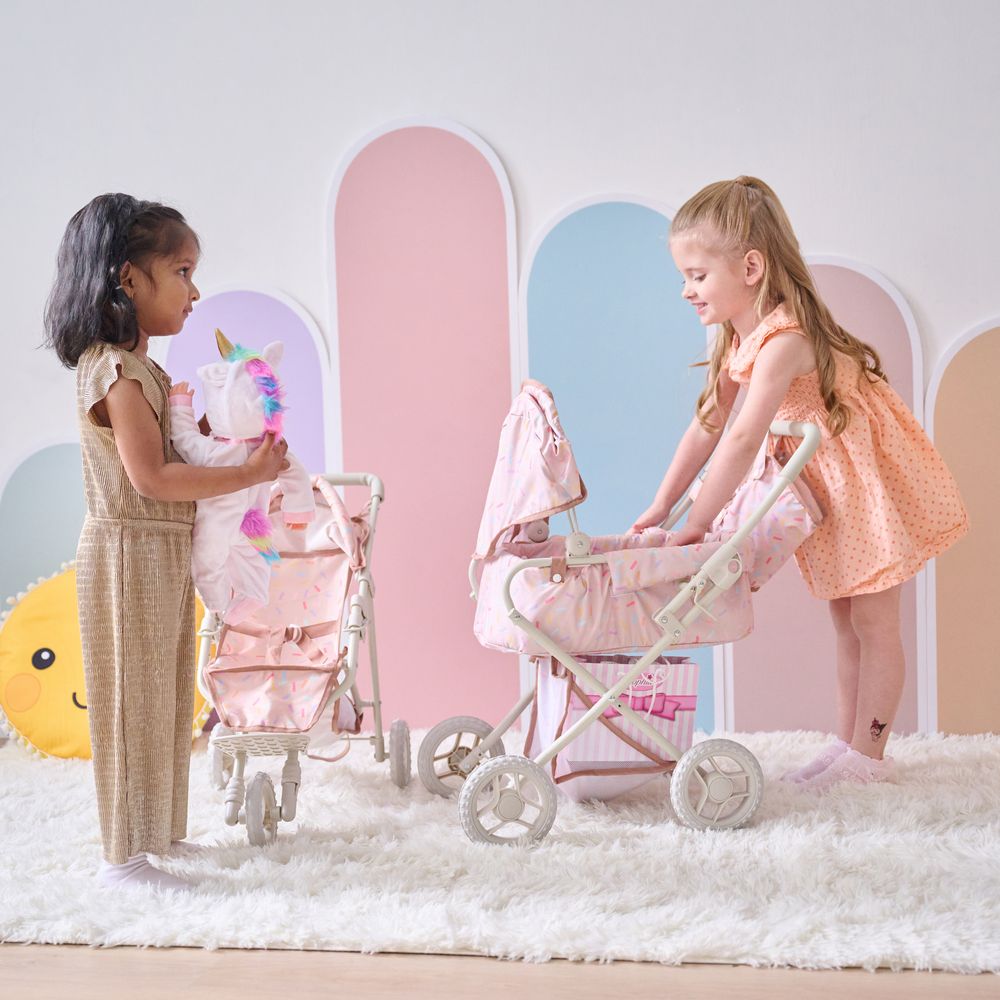 Olivia's Little World Confetti Doll Classic Stroller with Removable Bassinet - Image 3