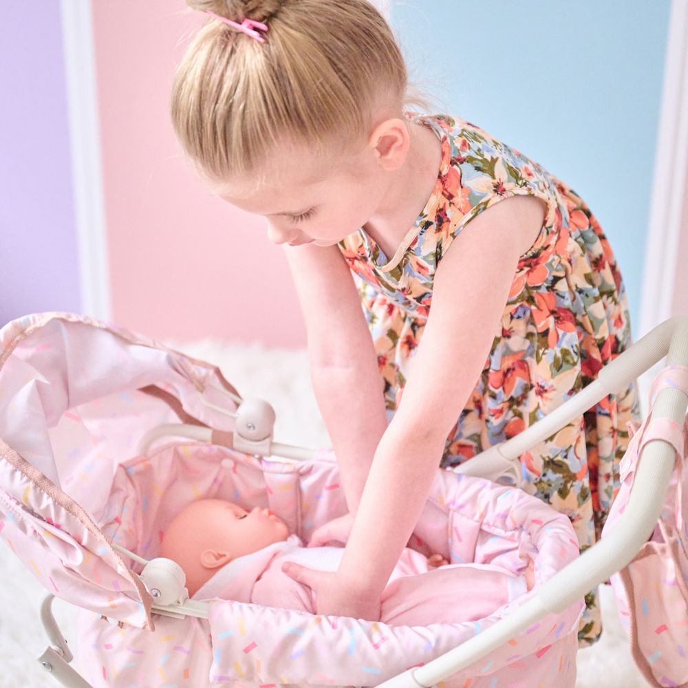 Olivia's Little World Confetti Doll Classic Stroller with Removable Bassinet - Image 5