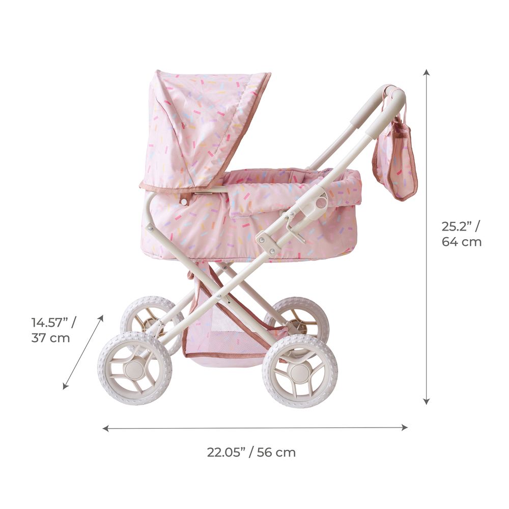 Olivia's Little World Confetti Doll Classic Stroller with Removable Bassinet - Image 7