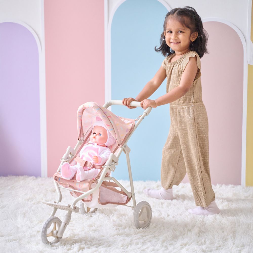 Olivia's Little World Confetti Doll Jogging Stroller with Retractable Canopy - Image 2