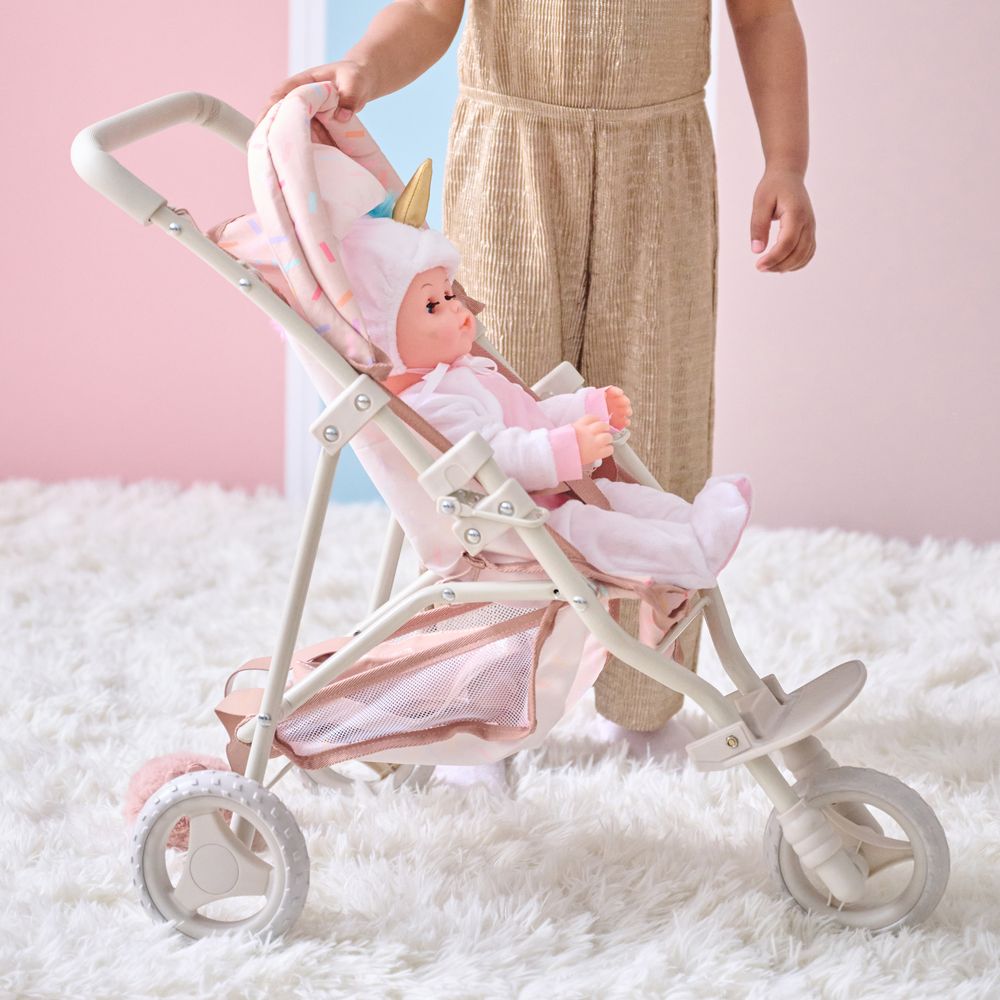 Olivia's Little World Confetti Doll Jogging Stroller with Retractable Canopy - Image 3
