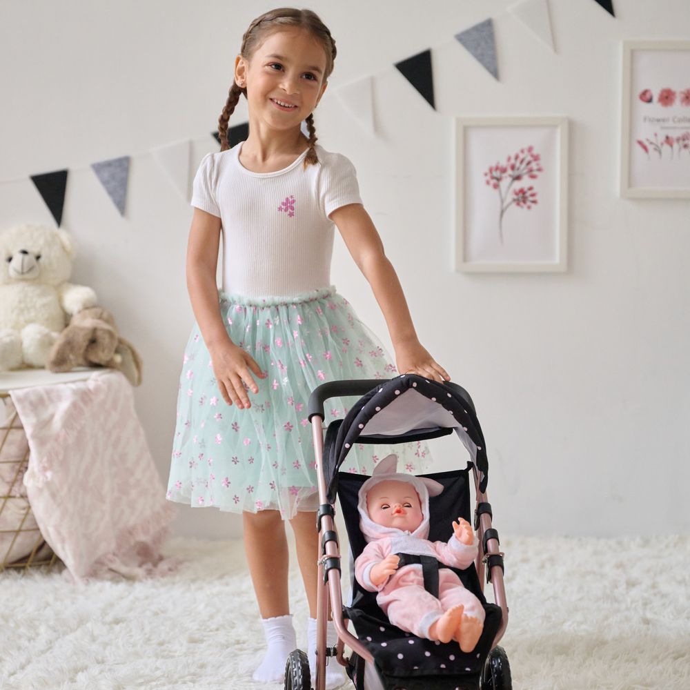 Olivia's Little World Pin Up Doll Jogging Stroller & Retractable Canopy - Black - Image 8