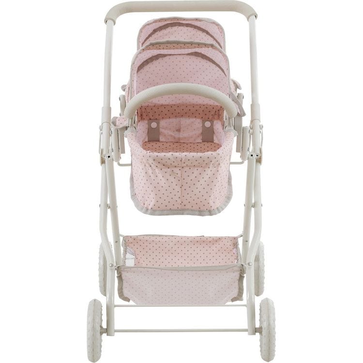 Olivia's Little World Polka Dot Princess Baby Doll Twin Bassinet Stroller - Image 5