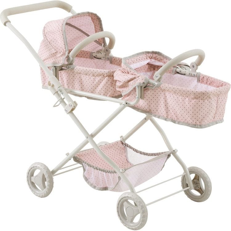 Olivia's Little World Polka Dot Princess Baby Doll Twin Bassinet Stroller - Image 6