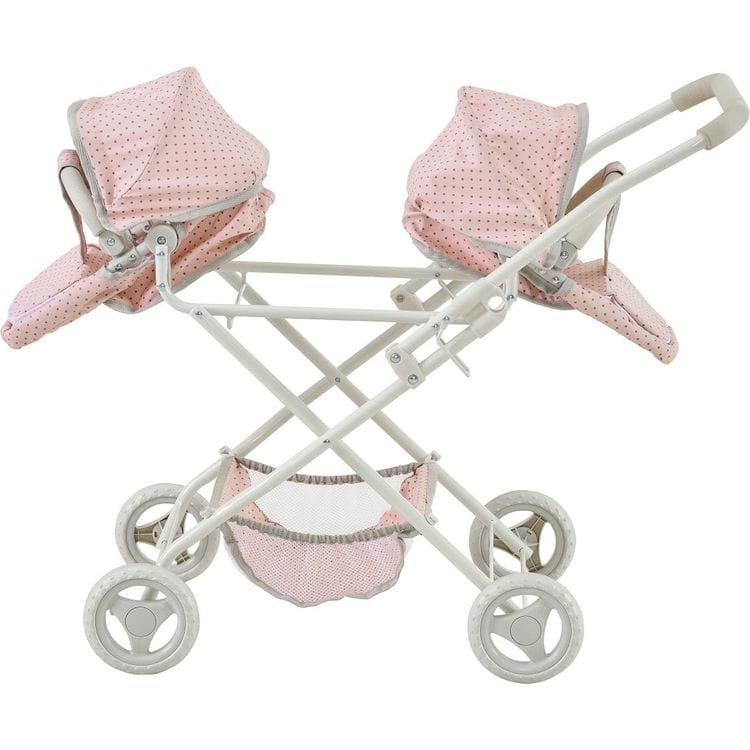 Olivia's Little World Polka Dot Princess Baby Doll Twin Bassinet Stroller - Image 7