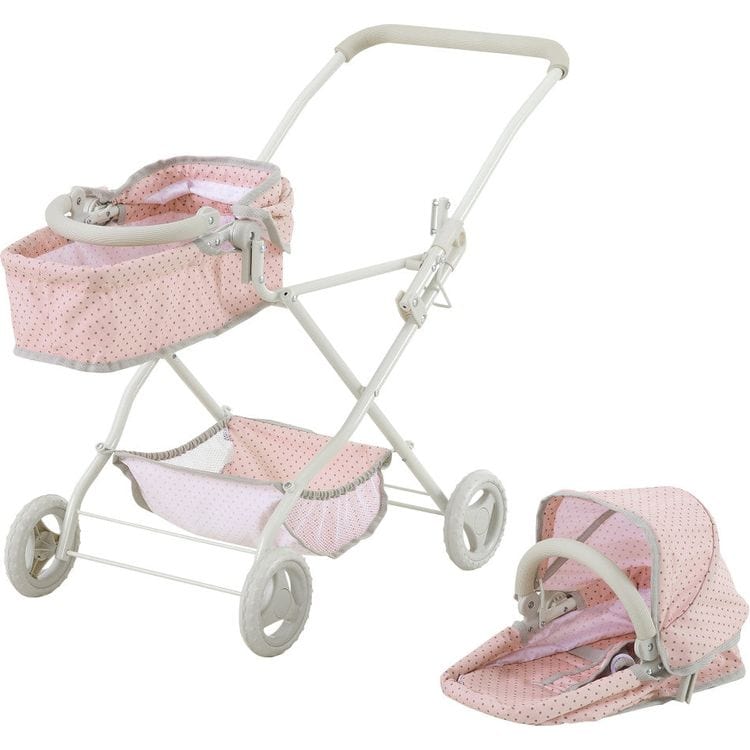 Olivia's Little World Polka Dot Princess Baby Doll Twin Bassinet Stroller - Image 8