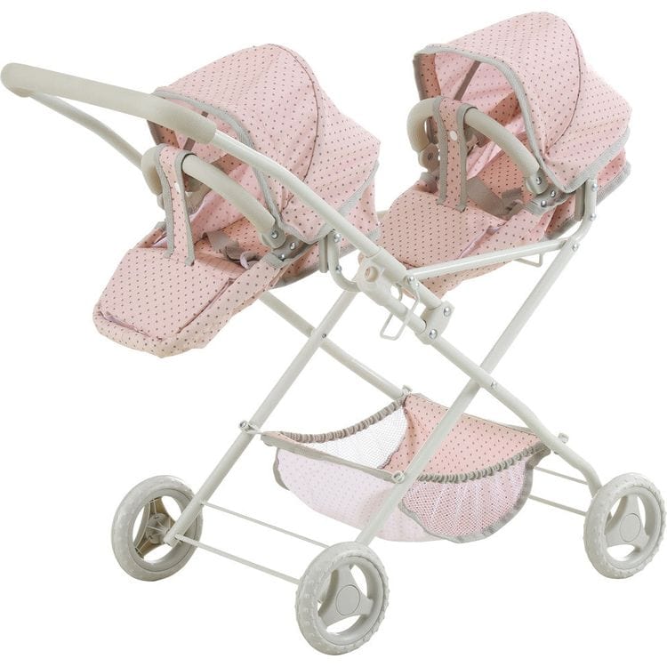 Olivia's Little World Polka Dot Princess Baby Doll Twin Bassinet Stroller - Image 9