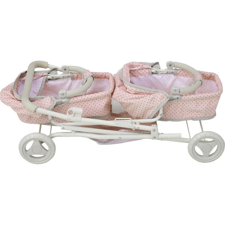Olivia's Little World Polka Dot Princess Baby Doll Twin Bassinet Stroller - Image 10