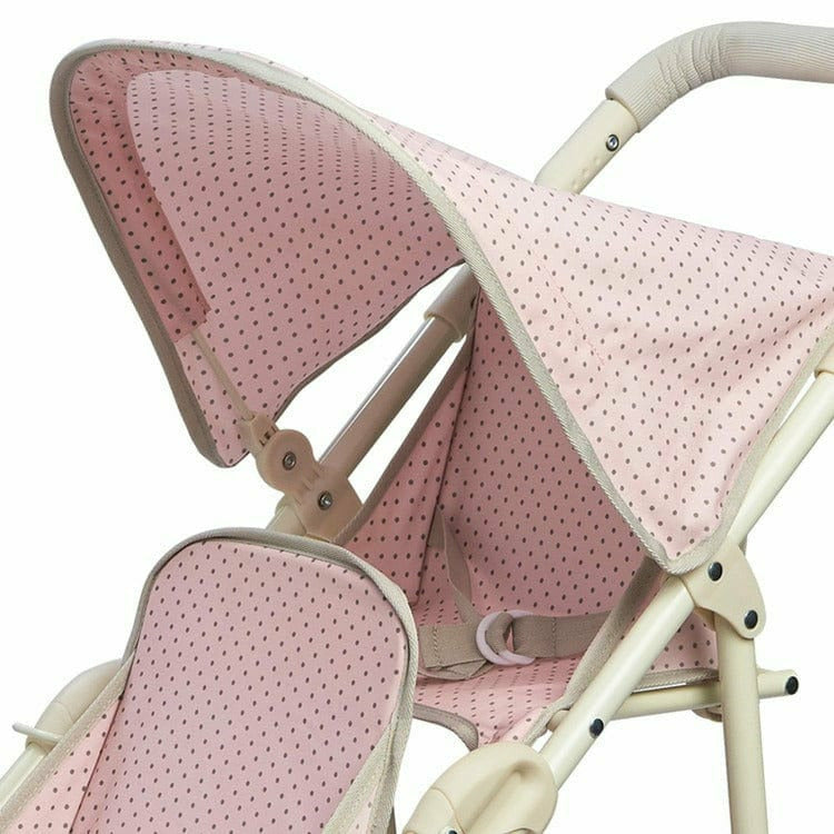 Olivia's Little World - Polka Dots Princess Baby Doll Twin Jogging Stroller - Pink & Grey - Image 6