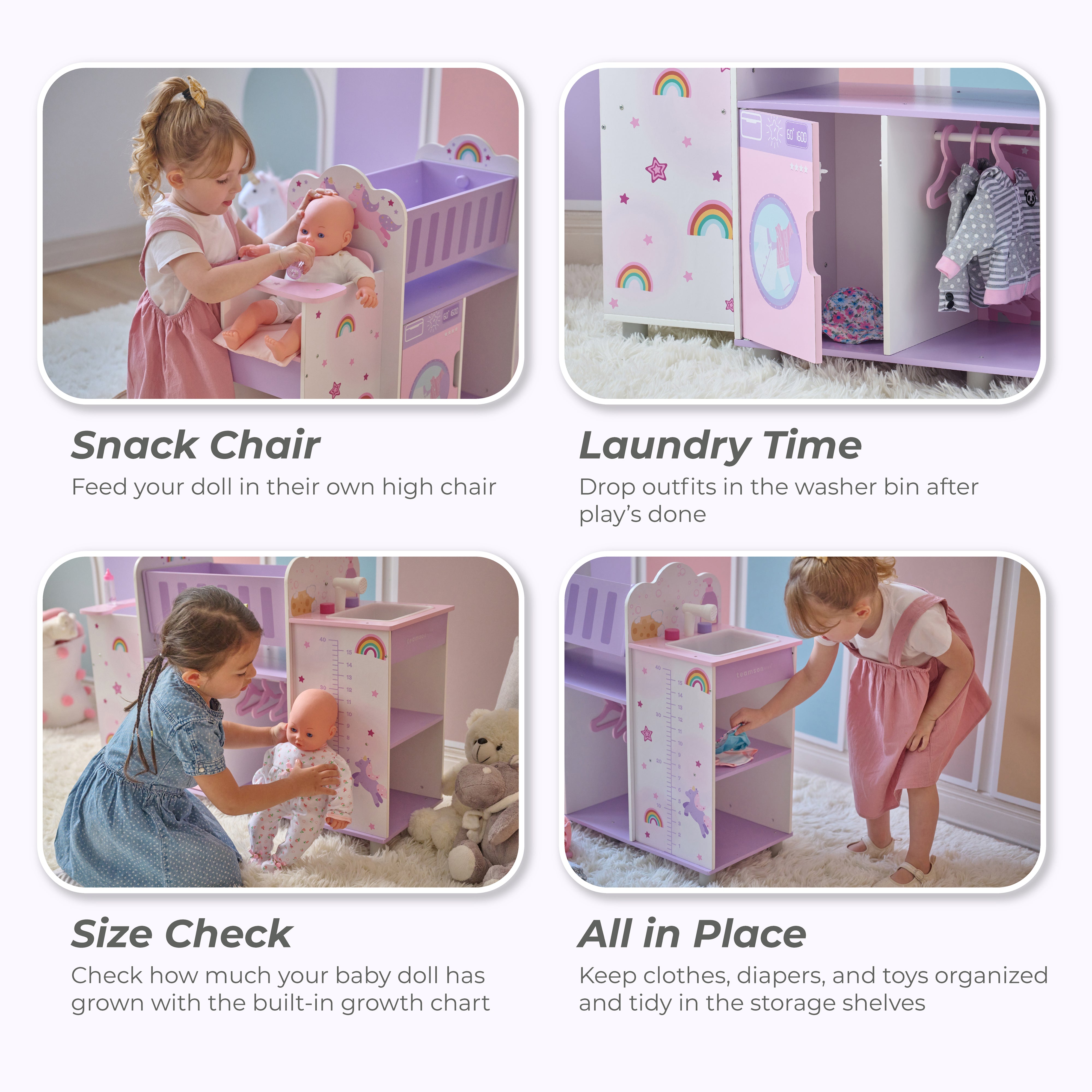 Olivia's Little World Wood Doll Nursery with Cradle, Sink & Closet - Image 3