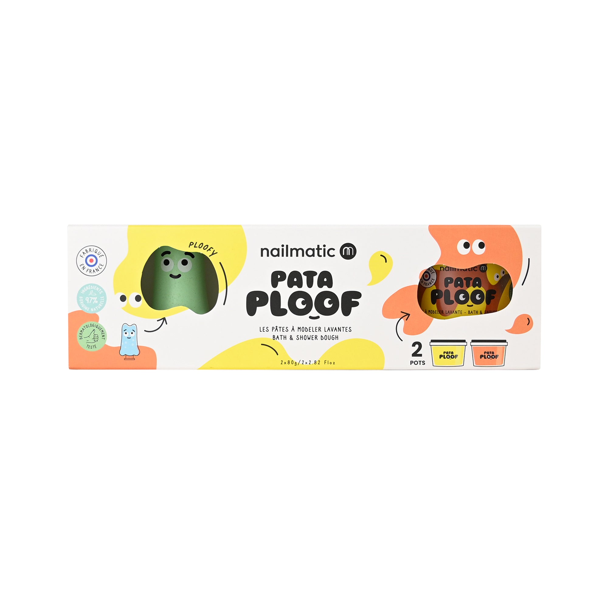 Pataploof Ploofy - Bath Dough Set of 2 in Yellow + Orange