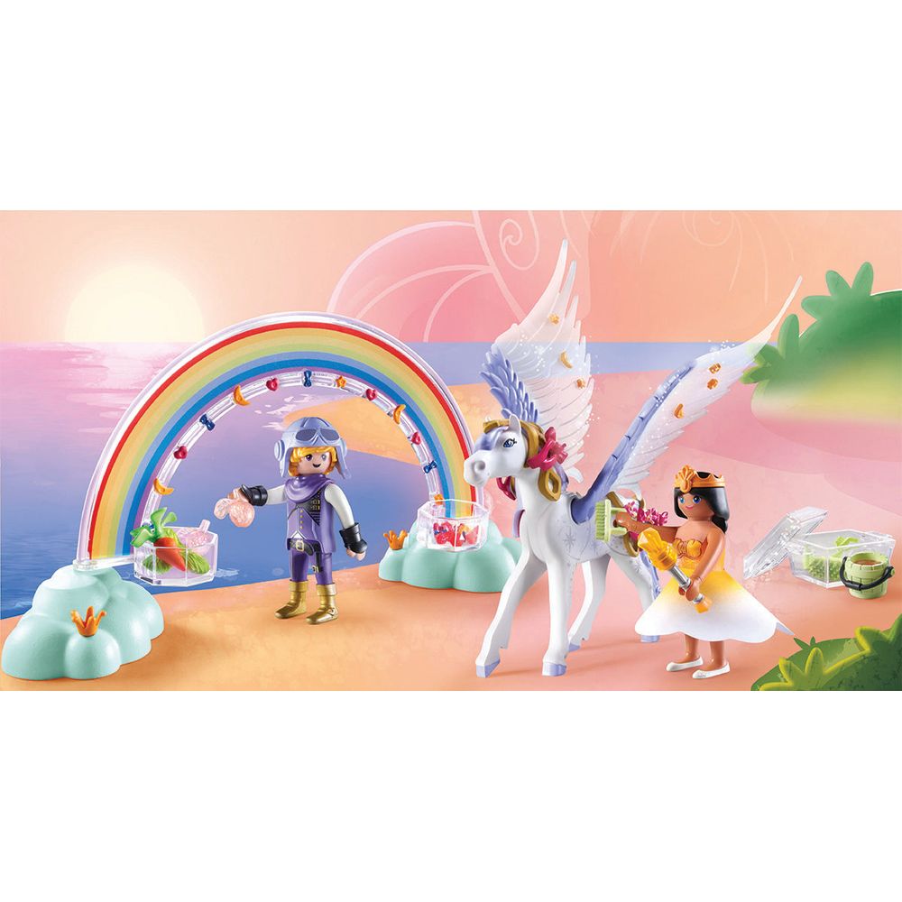 Alternative view of Pegasus with Rainbow in the Clouds Playset