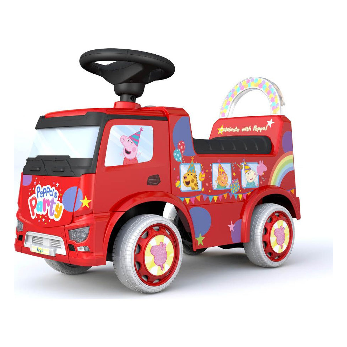 Peppa Pig Foot-to-Floor Party Bus Ride On - Red