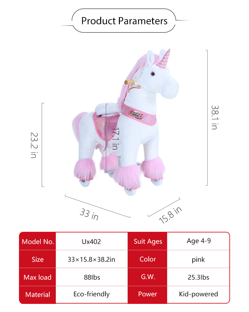 Pink Model U Ride-On Unicorn - 3-4 Years - Image 3